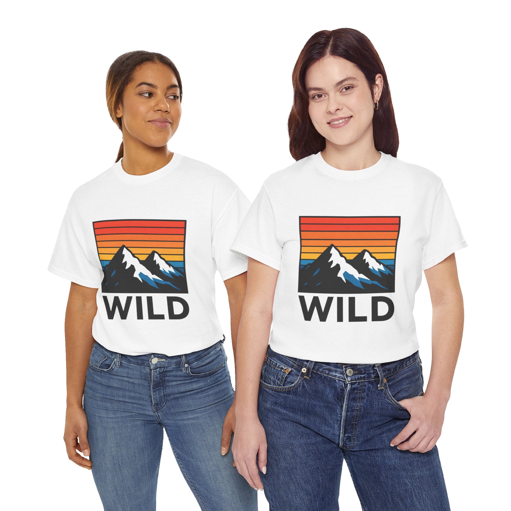 Wild Mountains T-Shirt — Retro Sunset Mountain Graphic Tee