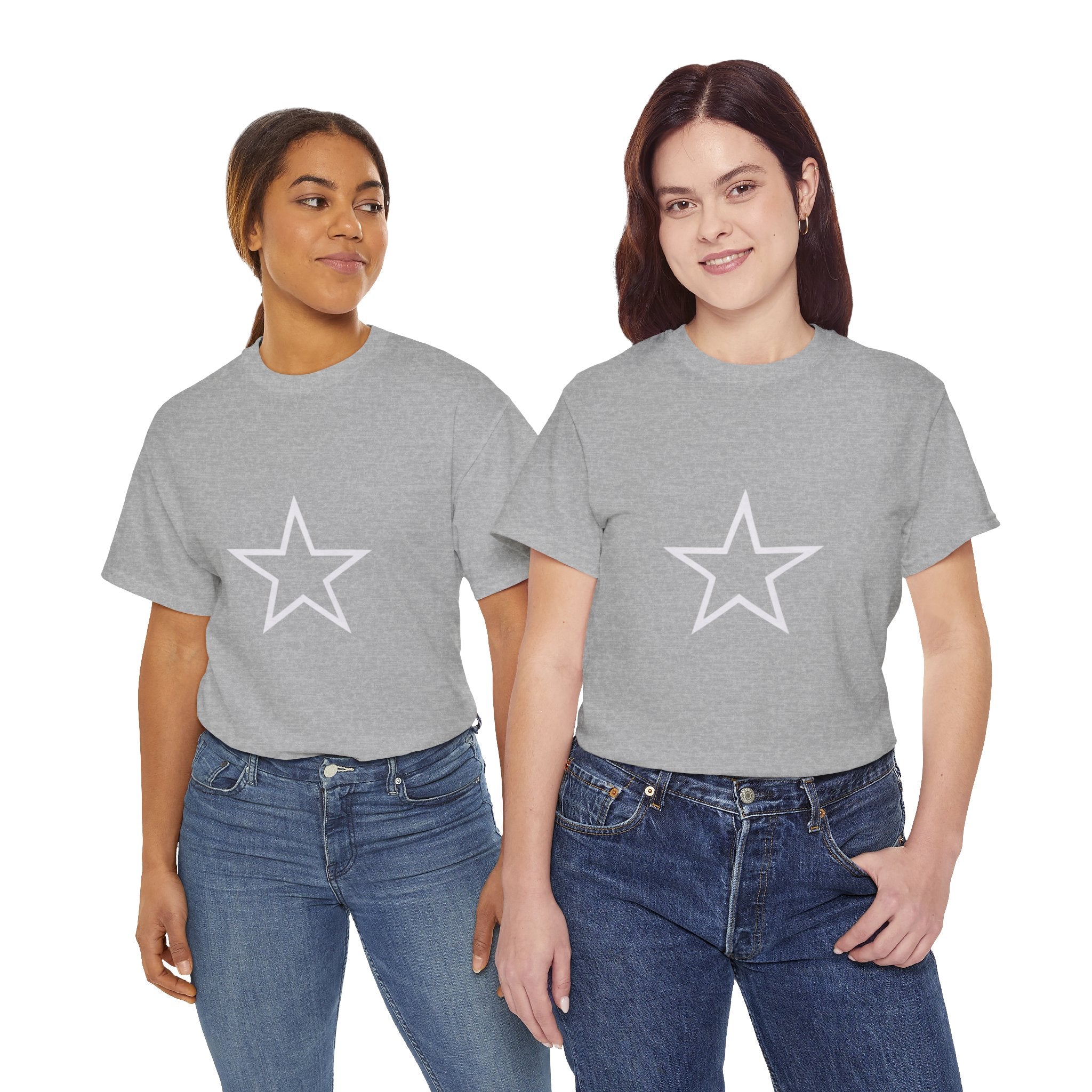 Minimal White Star T-Shirt — Simple Center Star Graphic Tee