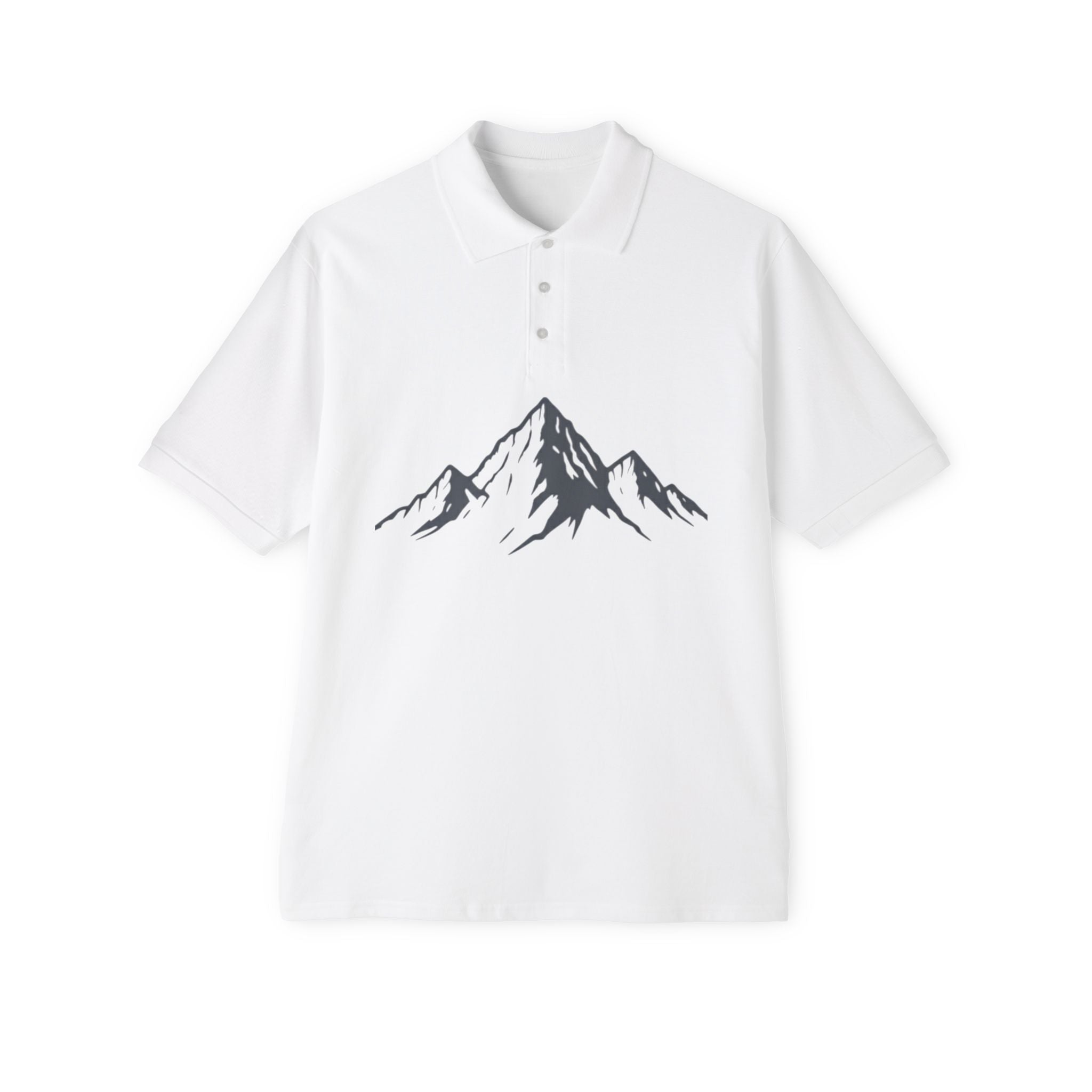 Men's Mountain Polo Shirt – Minimalist Peak Graphic