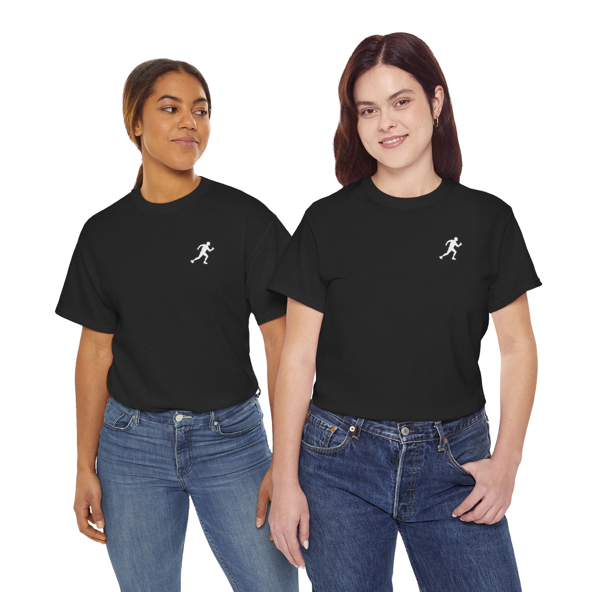 Running Icon Tee — Minimalist Runner Logo Black T‑Shirt