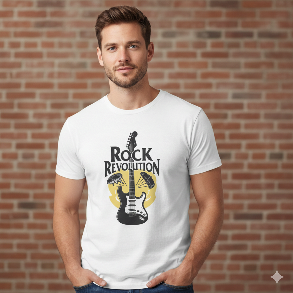 Rock Revolution Guitar T-Shirt — Vintage Electric Guitar Music Tee