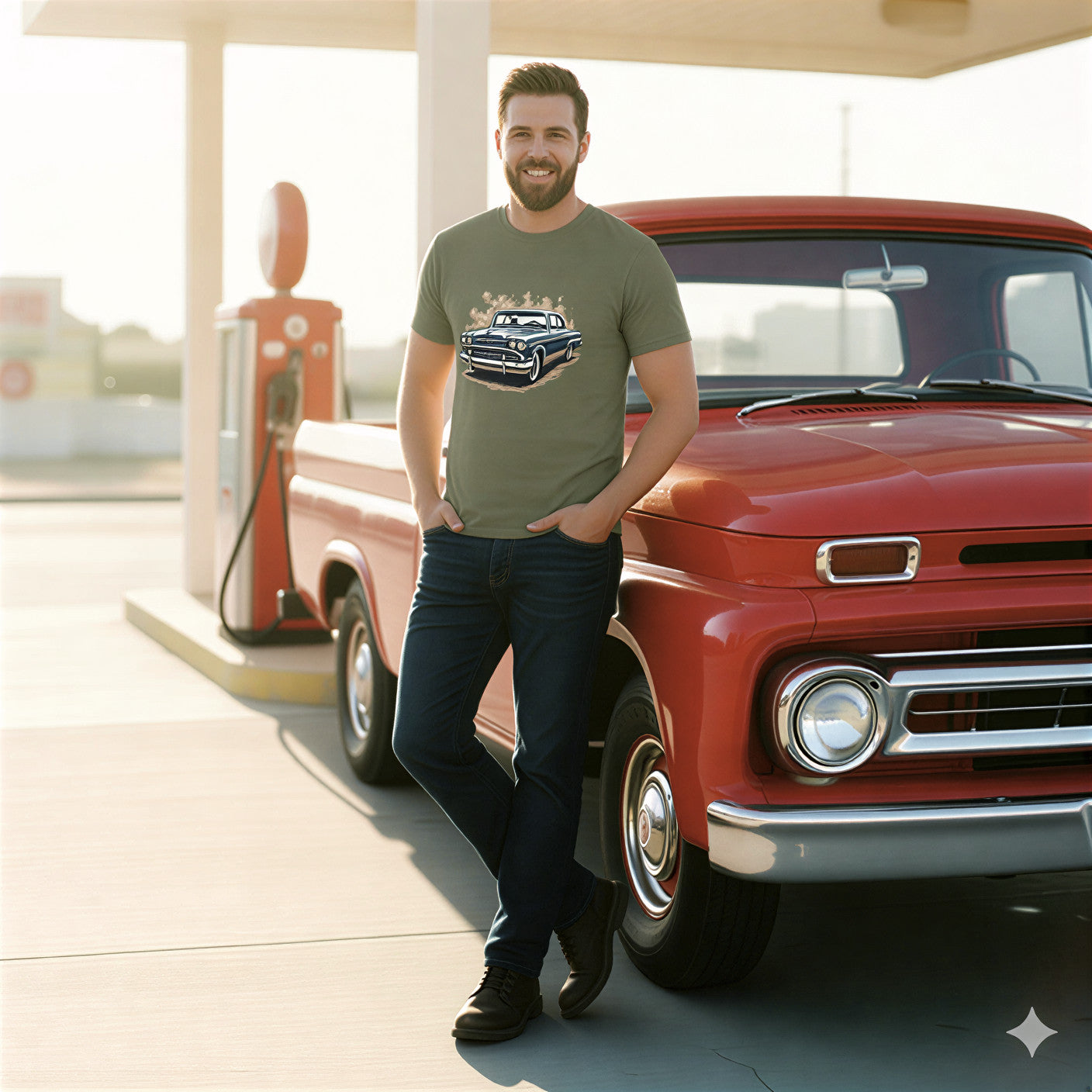 Vintage Classic Car T-Shirt — Retro 1950s Chevy Graphic Tee