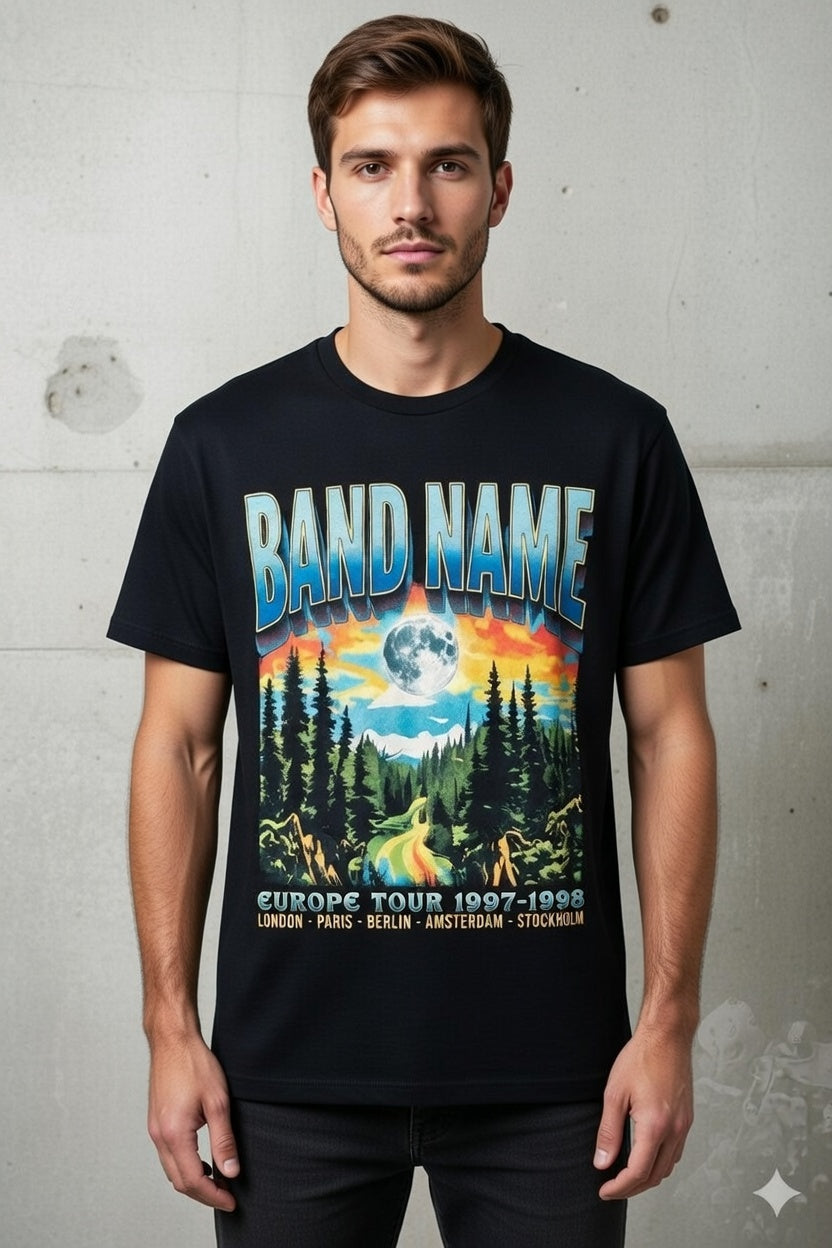 Band Tour Tee — Vintage Mountain Concert Graphic T-Shirt