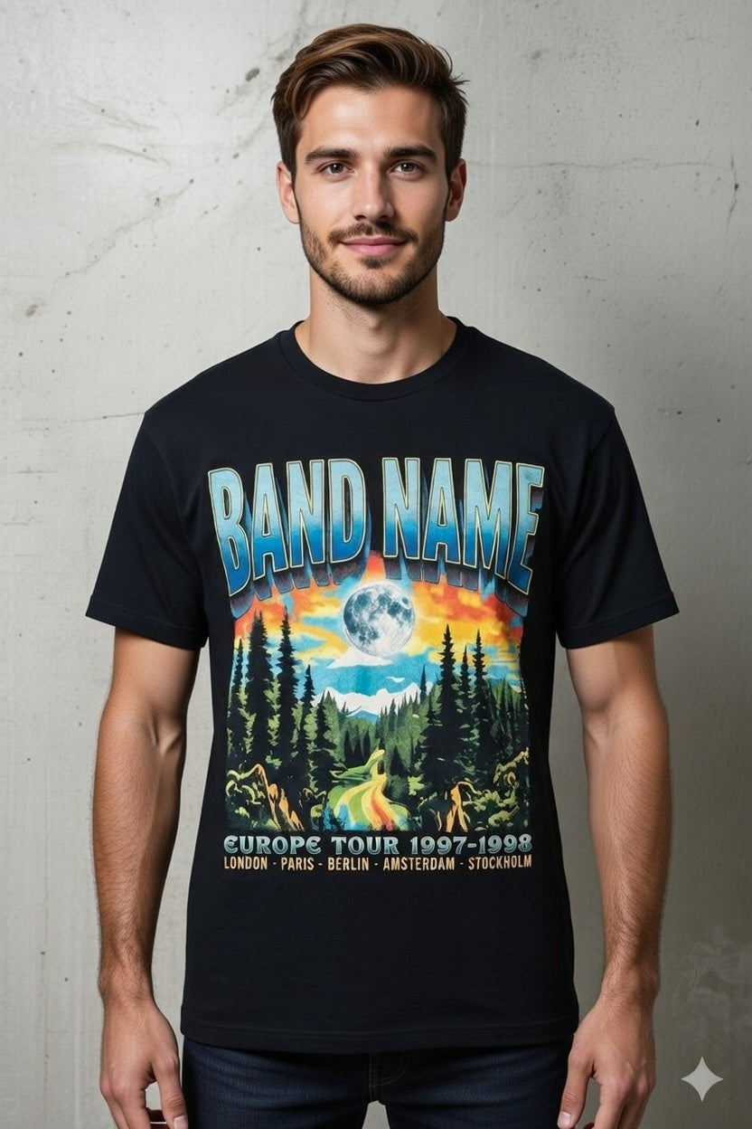Band Tour Tee — Vintage Mountain Concert Graphic T-Shirt