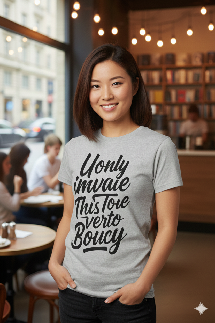 Graphic Tee — Script Typography Quote Shirt