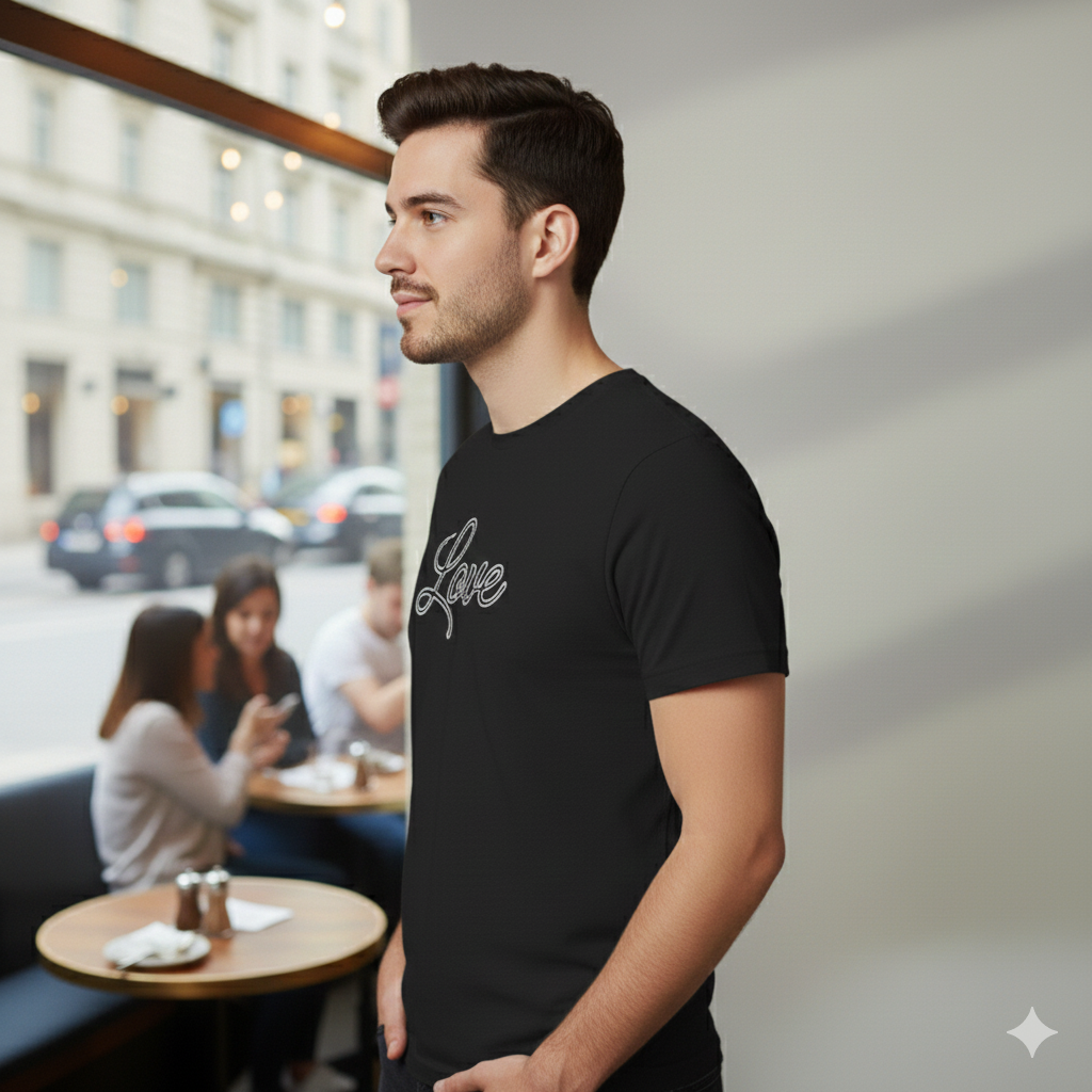 Love Script T‑Shirt — Retro Cursive Graphic Tee