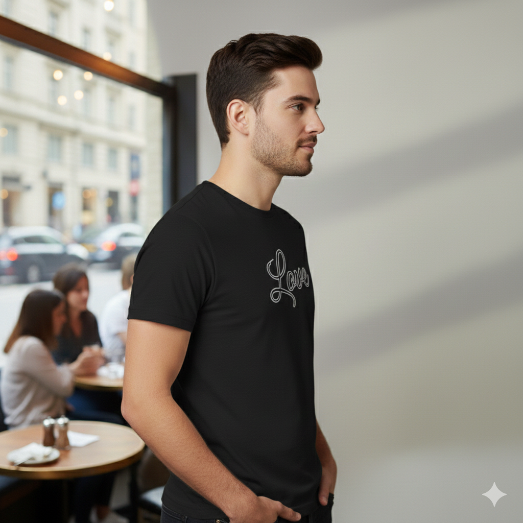 Love Script T‑Shirt — Retro Cursive Graphic Tee