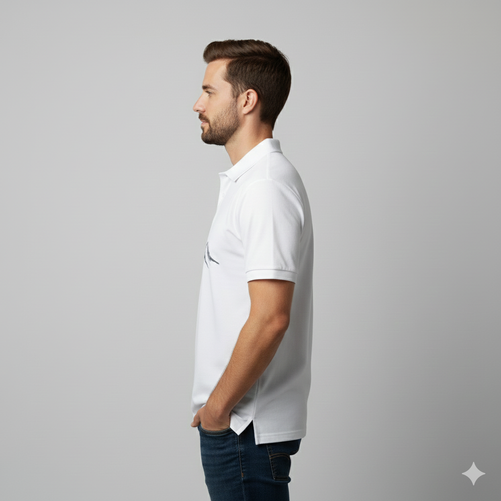 Men's Mountain Polo Shirt – Minimalist Peak Graphic