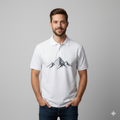Men's Mountain Polo Shirt – Minimalist Peak Graphic