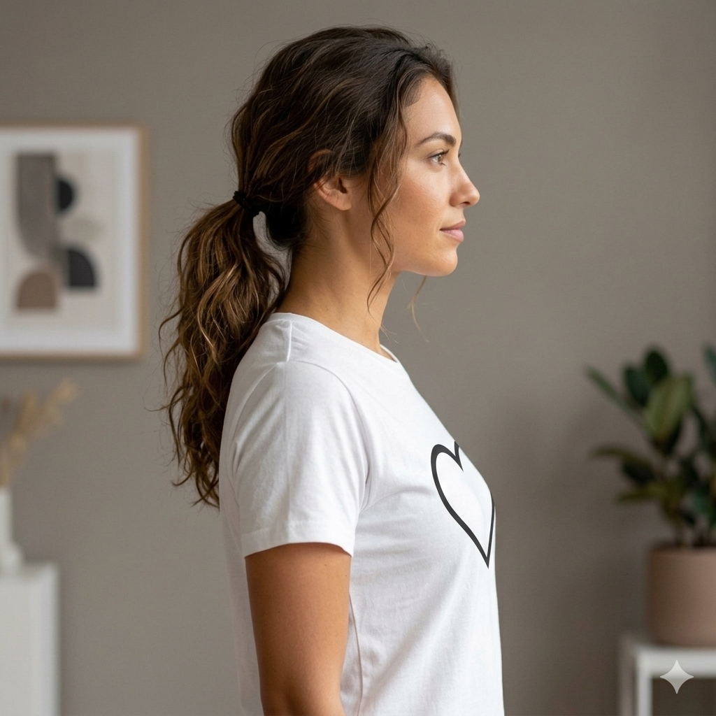 Minimal Heart Tee — Simple Outline Heart Graphic Shirt