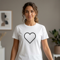 Minimal Heart Tee — Simple Outline Heart Graphic Shirt