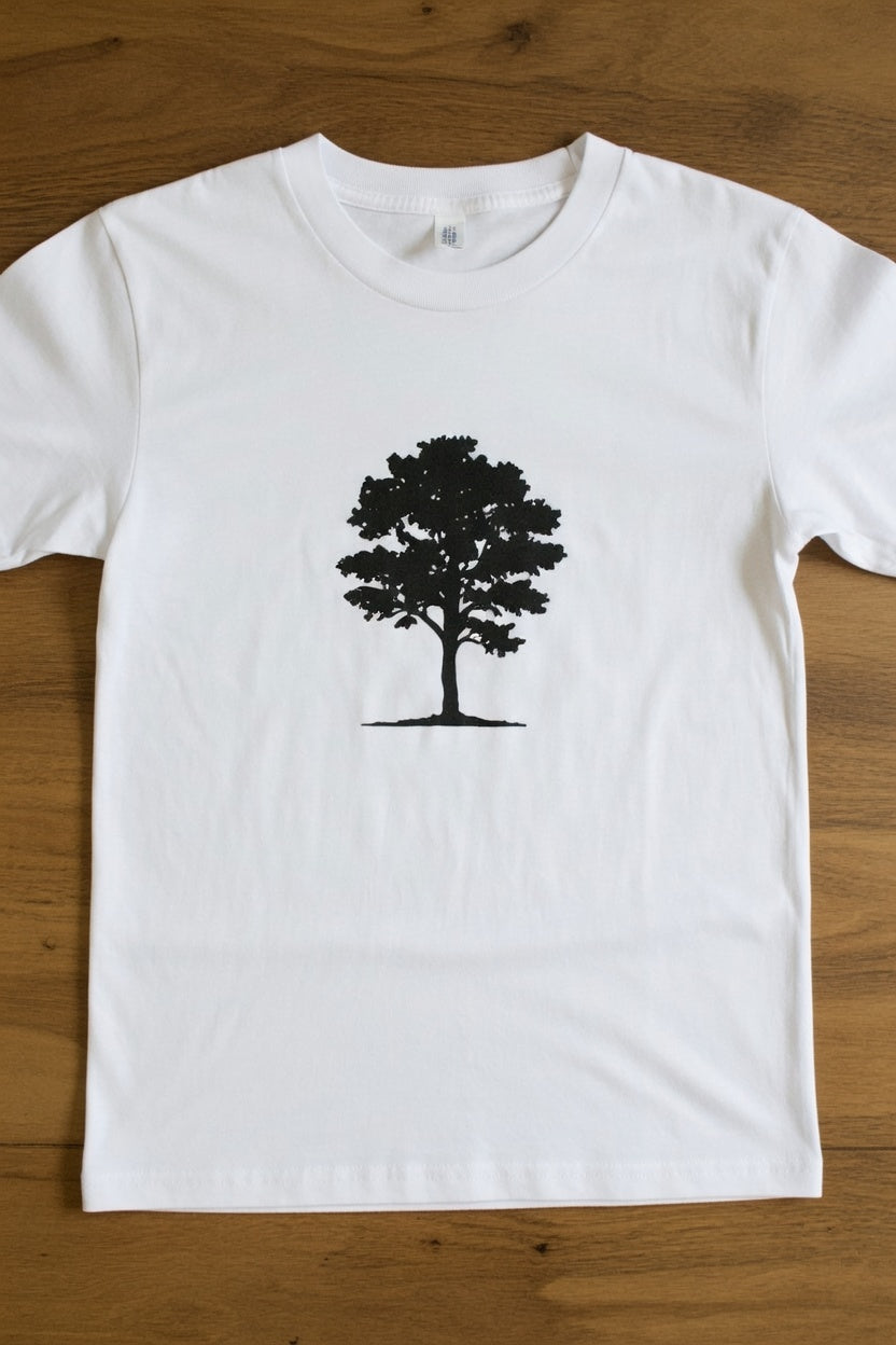 Unisex Minimalist Tree Silhouette T-Shirt - Naturecore Sustainable Cotton Graphic Tee
