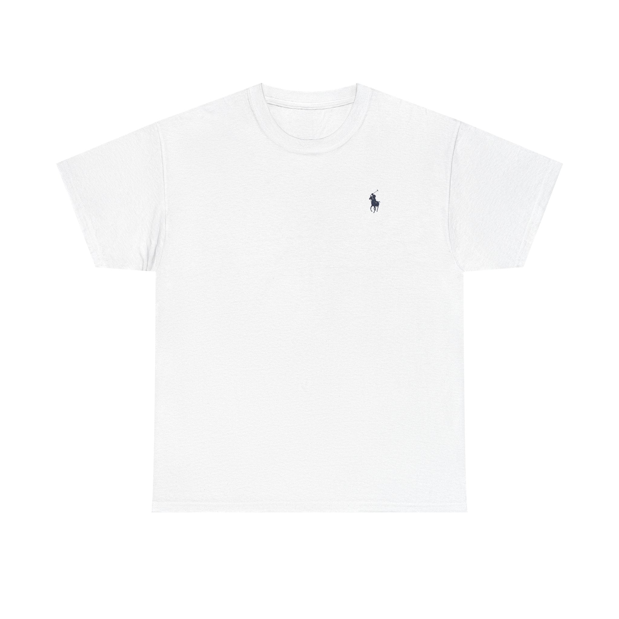White Mini Polo Logo Tee — Classic Casual Cotton T-Shirt