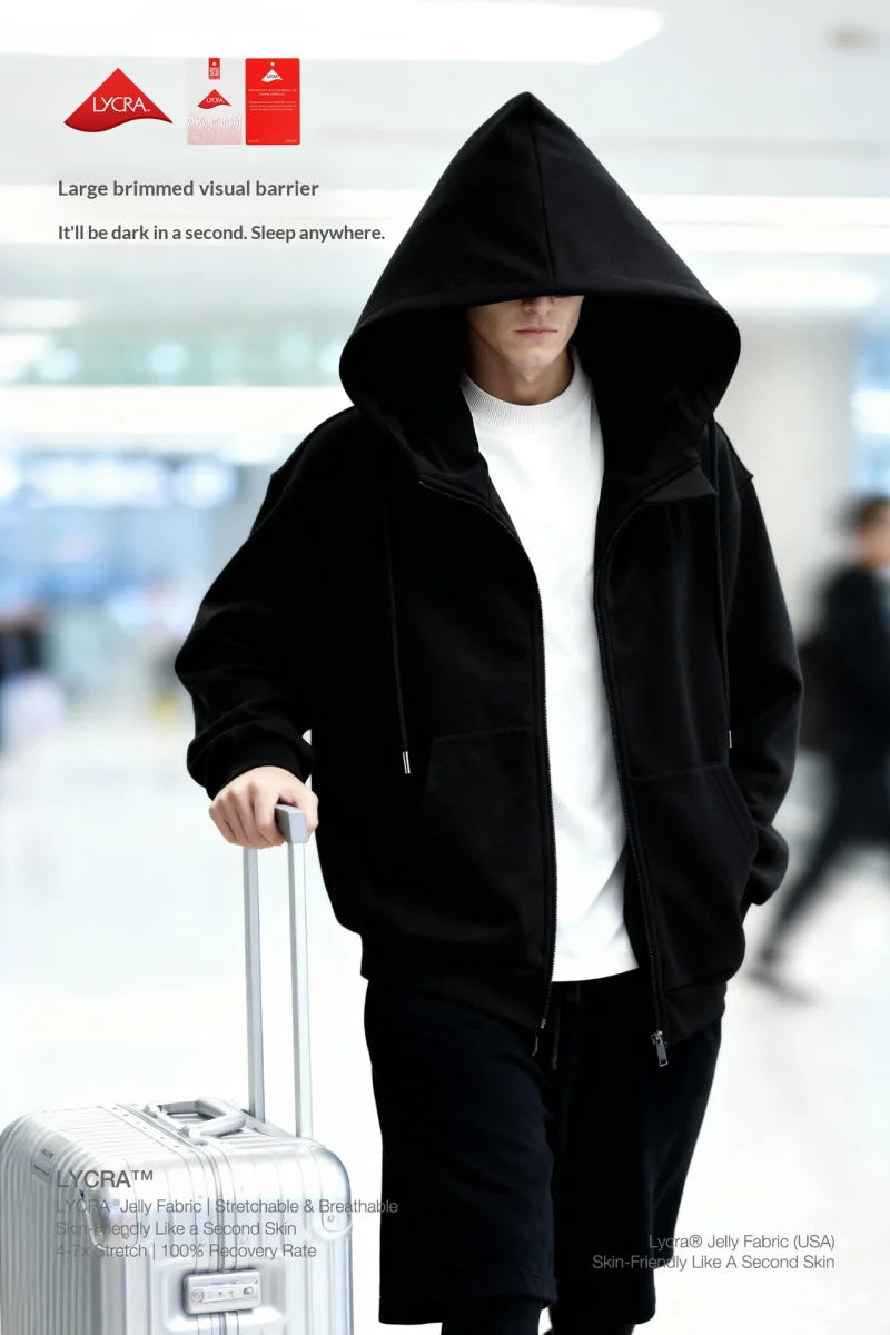 Airbag Hoodie Travel Neck Airbag Safety Sweatshirt Shockproof Protective Hoodie Outdoor  Wear Unisex Zip-Up Fleece Jacket  Man