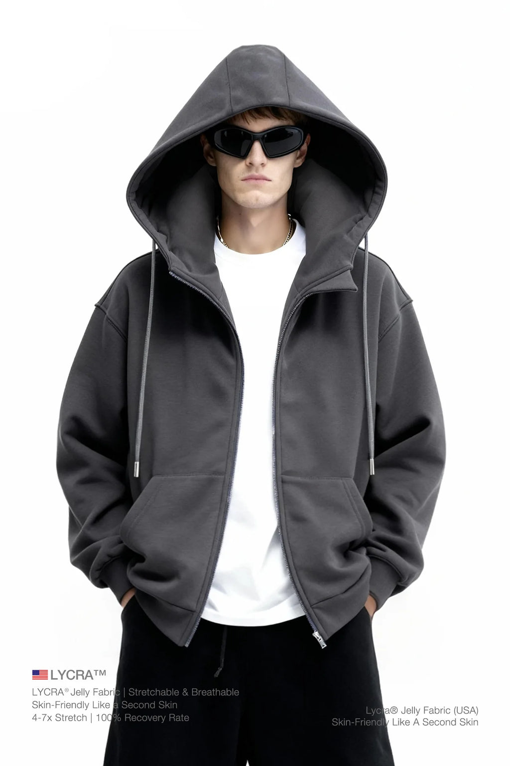Airbag Hoodie Travel Neck Airbag Safety Sweatshirt Shockproof Protective Hoodie Outdoor  Wear Unisex Zip-Up Fleece Jacket  Man