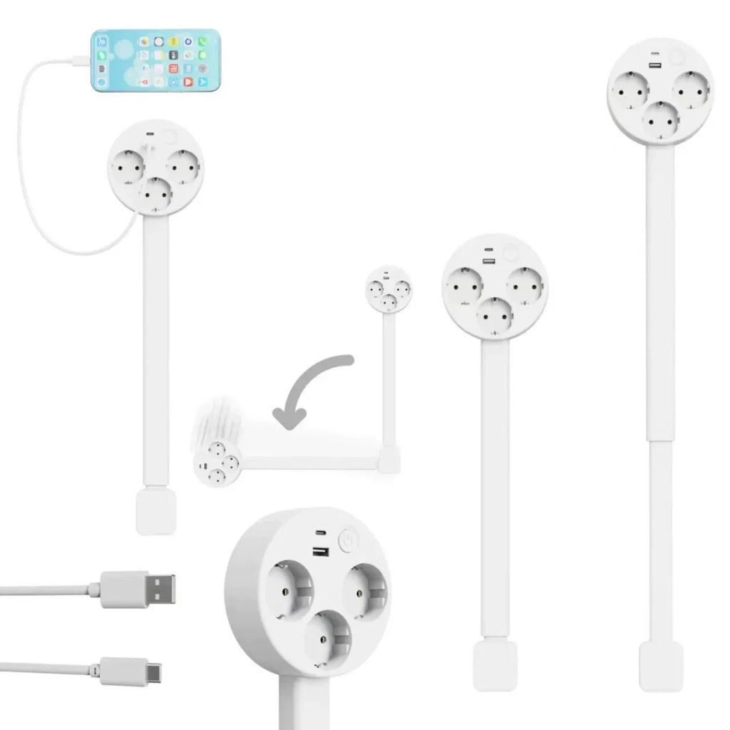 New Electrical Outlet Extender, Seat Extender - Power Socket Extender In Three Specifications, Rotatable, Folding, Portable Tonfa