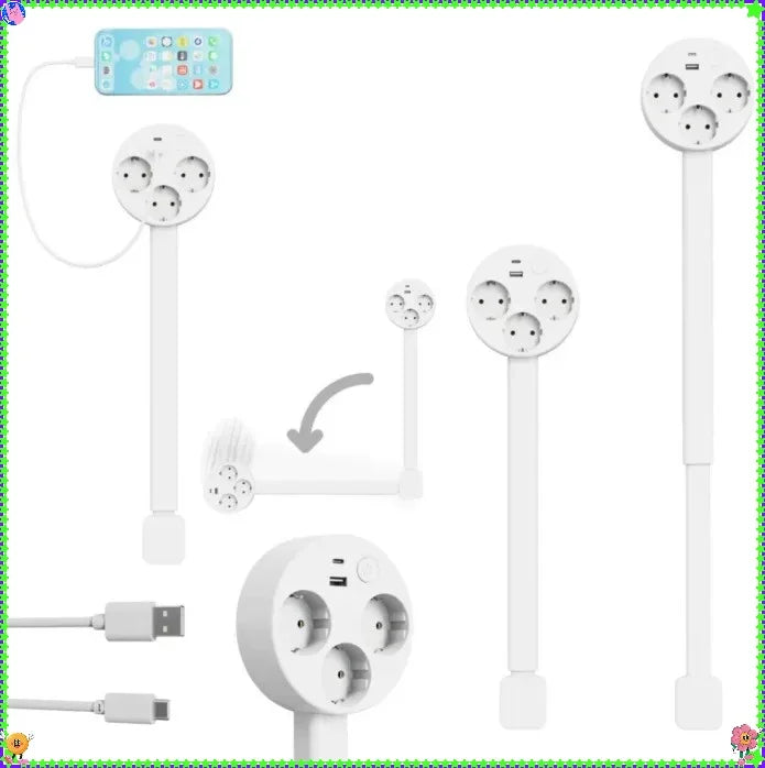New Electrical Outlet Extender, Seat Extender - Power Socket Extender In Three Specifications, Rotatable, Folding, Portable Tonfa